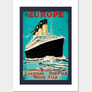 Poster Retro Ship Vintage Cruise Vessel Posters and Art